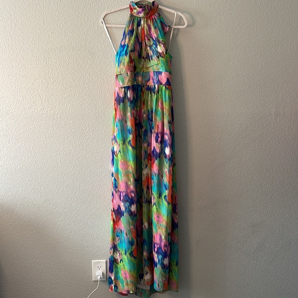 RED Saks Fifth Avenue Halter Colorful Dress - Picture 2 of 9